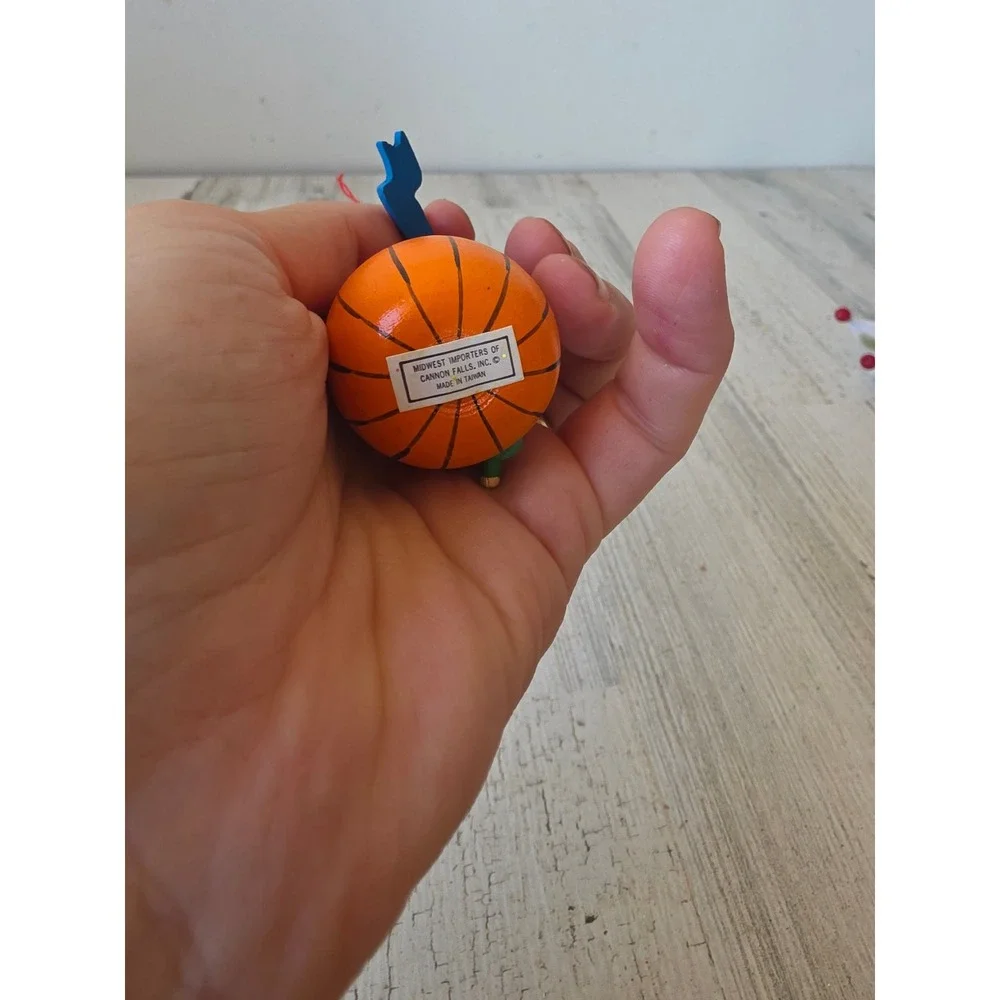 Vintage Midwest Cannon falls wooden Peter pumpkin eater ornament mini Xmas tree